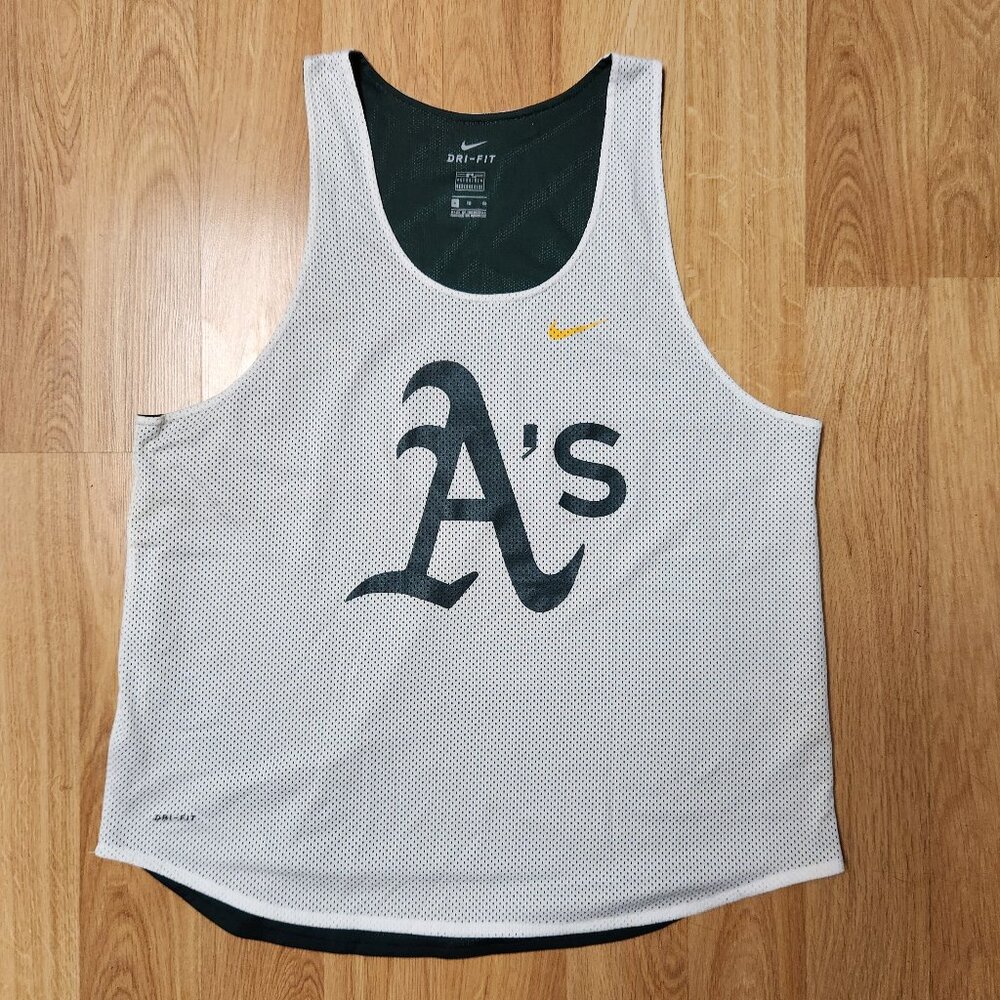 2017 Oakland Athletics Nike Dri fit reversible mesh basketball jersey men sz XL